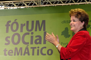 Porto Alegre - RS, 26/01/2012. Presidenta Dilma Rousseff durante Fórum Social Mundial - Diálogos entre Sociedade Civil e Governo. Foto: Roberto Stuckert Filho/PR