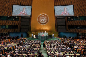 Nova Iorque - EUA, 25/09/2012. Presidenta Dilma Rousseff durante discurso na abertura da 67ª Assembleia-Geral das Nações Unidas. Foto: Roberto Stuckert Filho/PR.